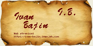 Ivan Bajin vizit kartica